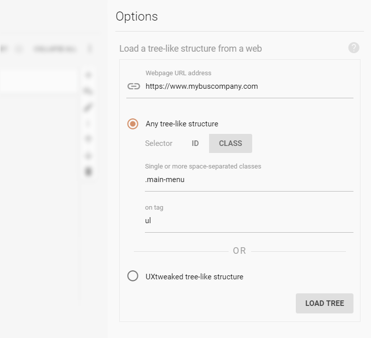 Load tree from your website