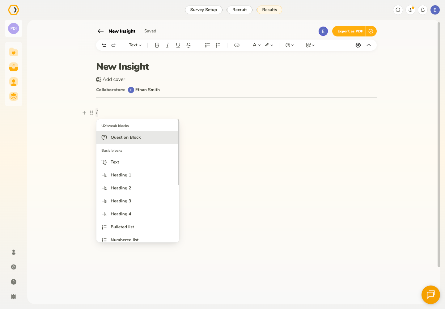 Add question block