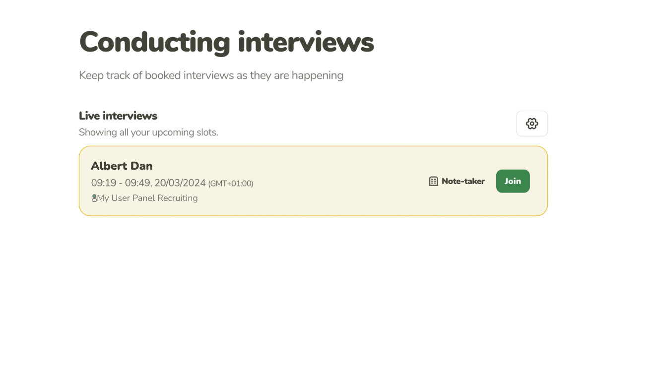 Conduct the interviews