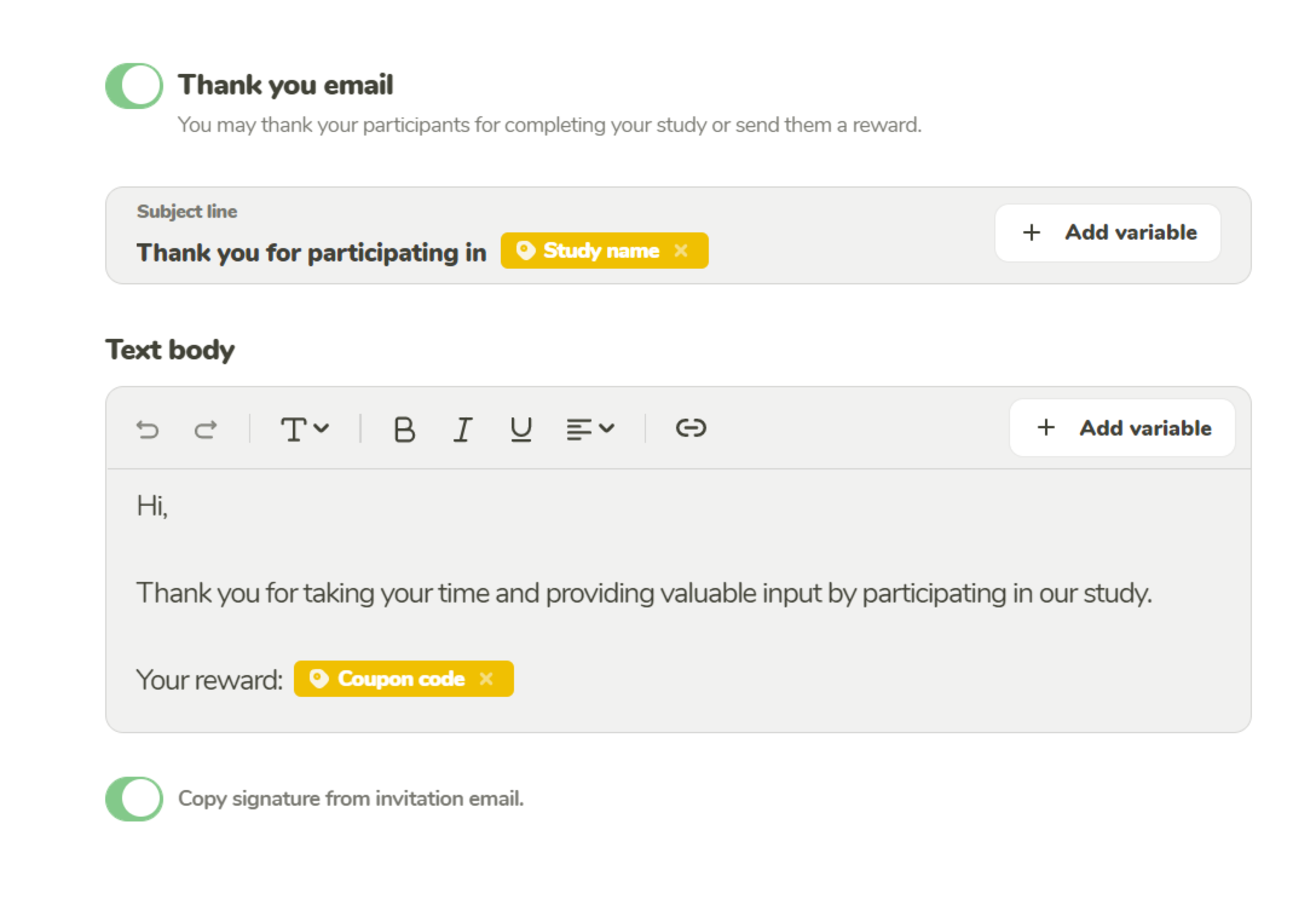 Invite chosen respondents