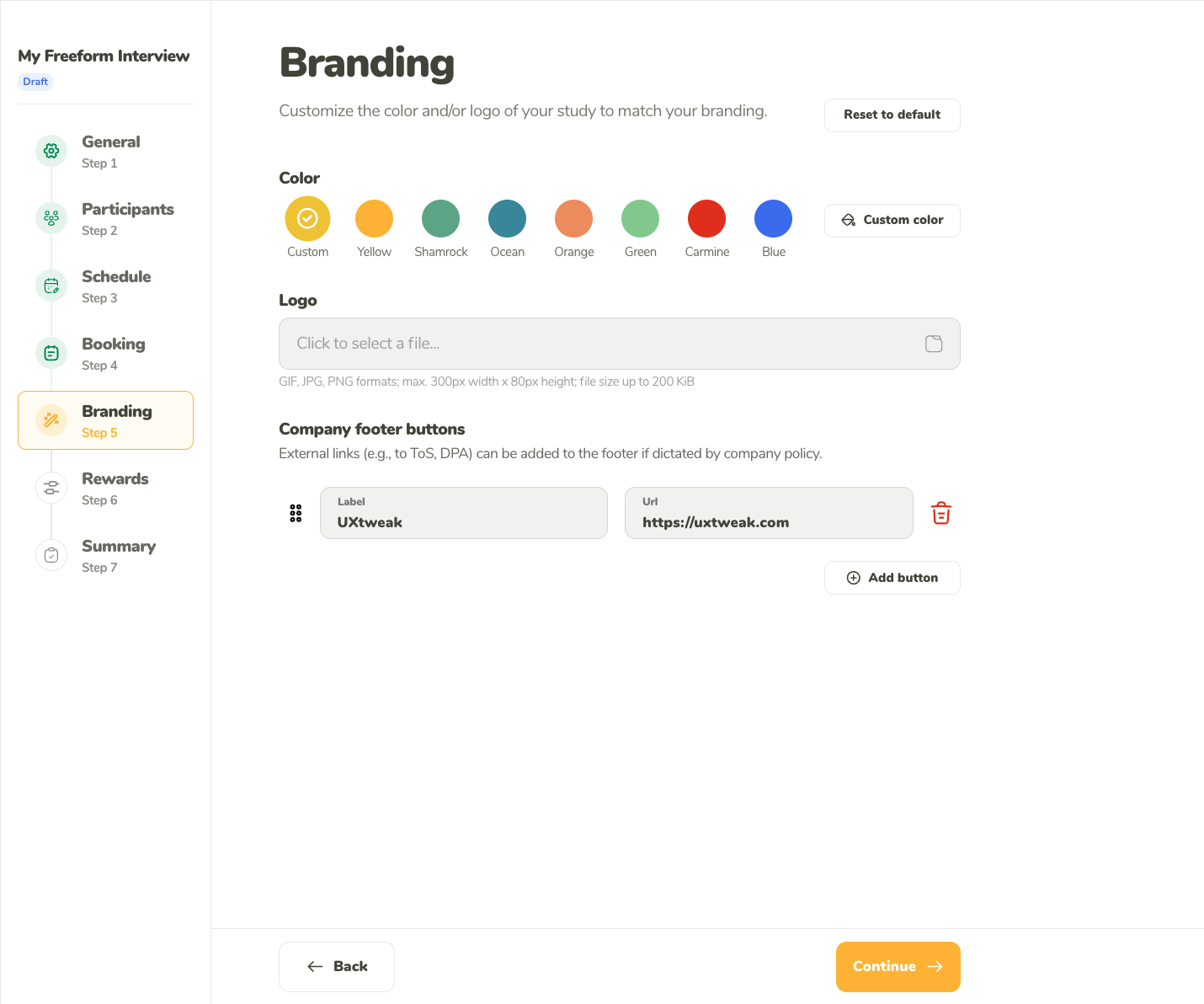 Branding options