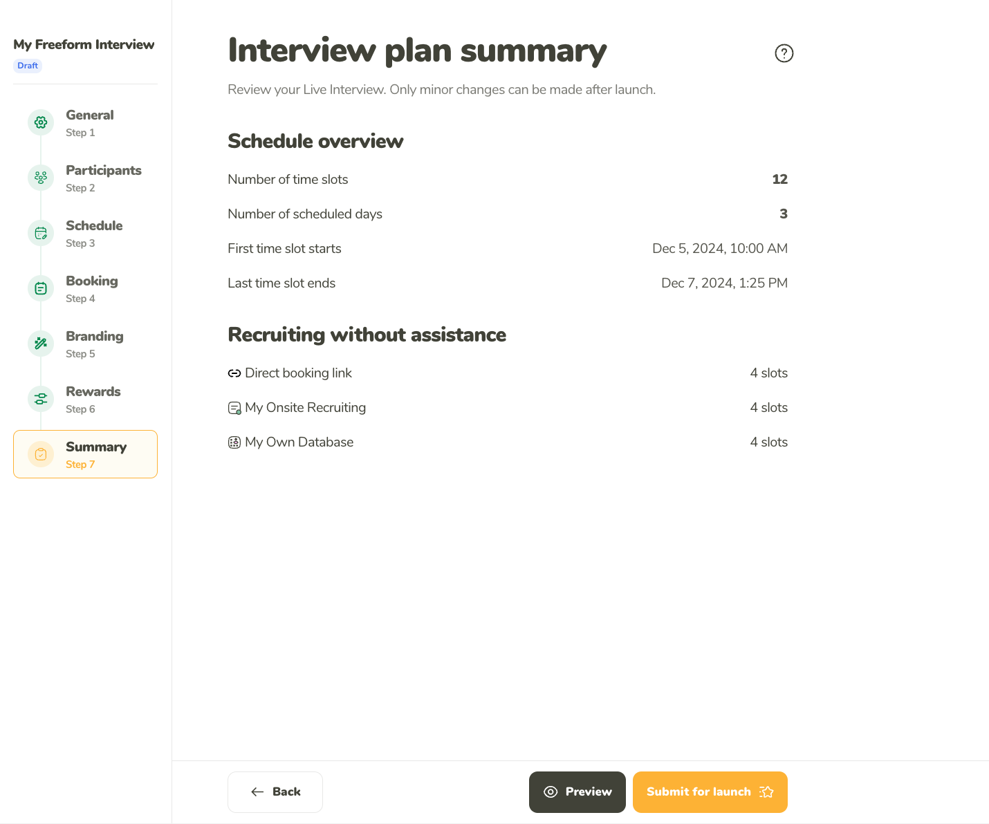Interview summary