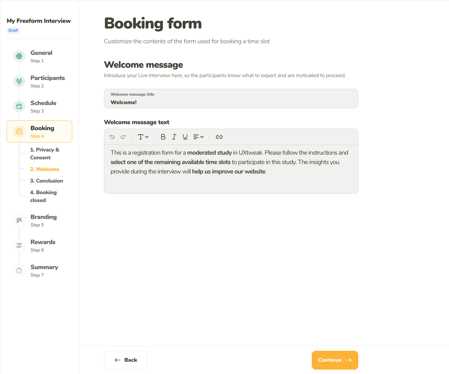 Welcome Message