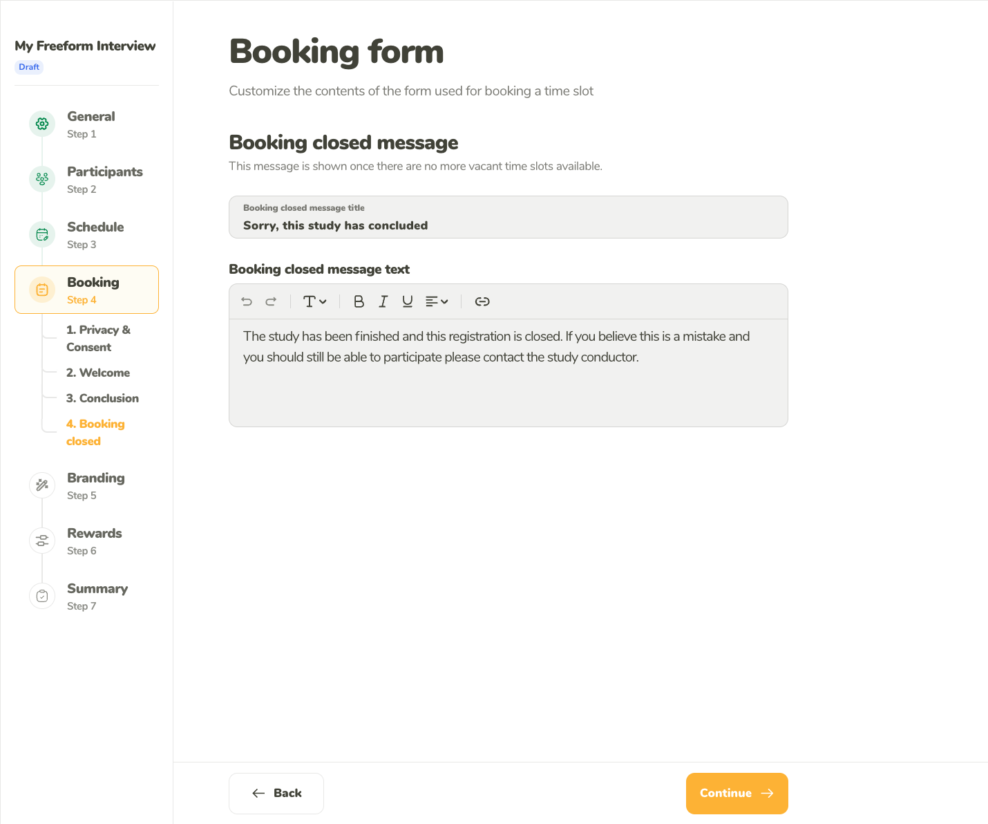 Booking closed