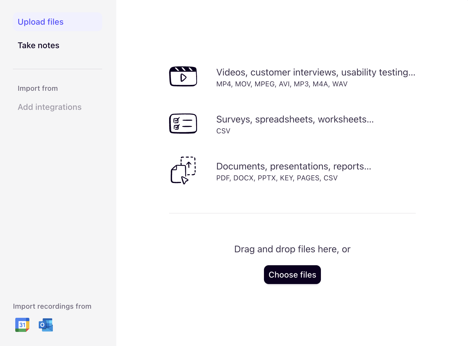 Upload your files