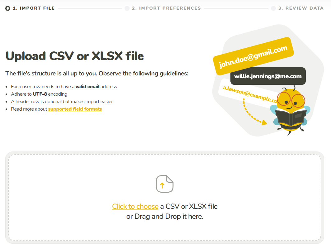 Choosing upload file