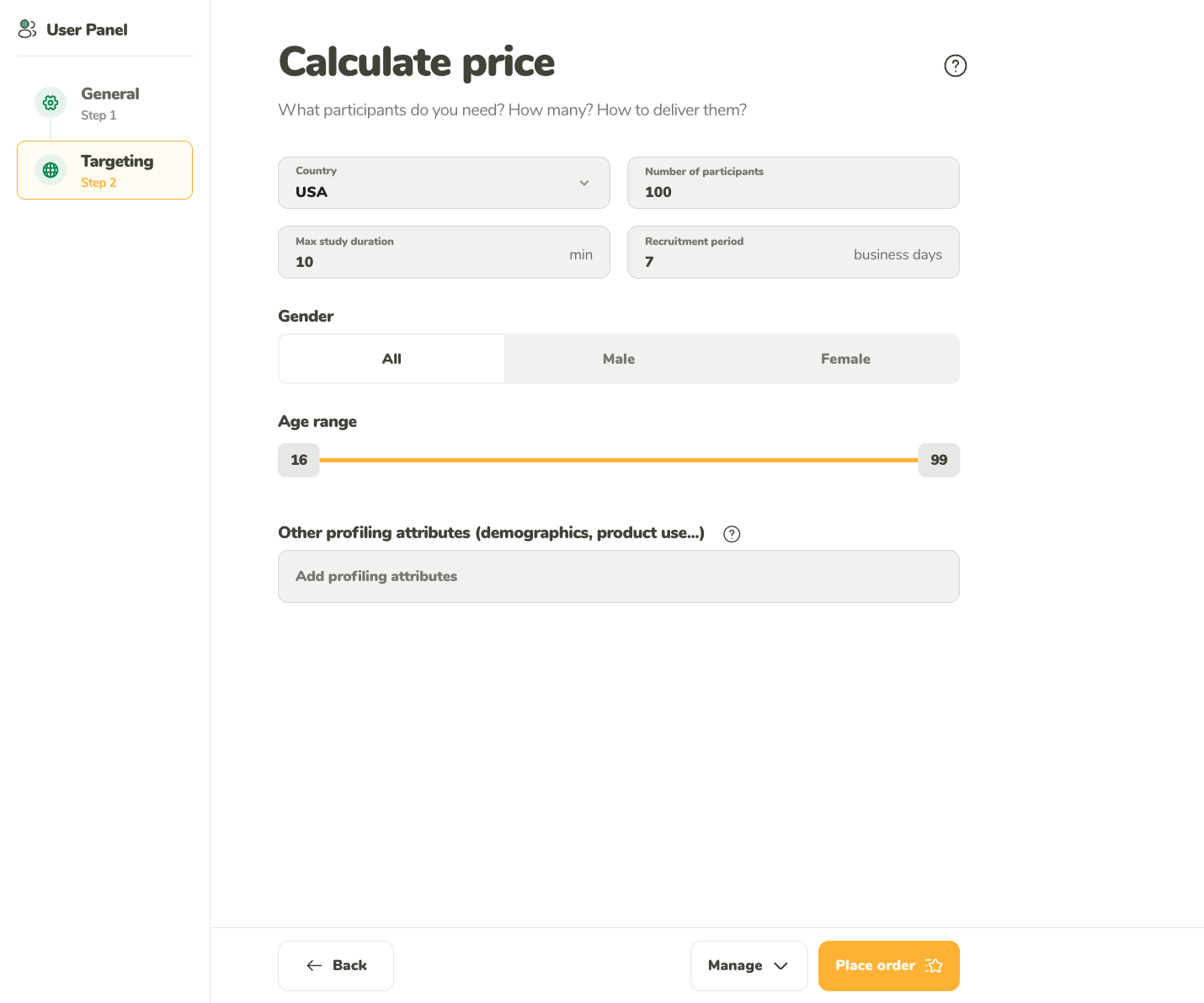 Order overview