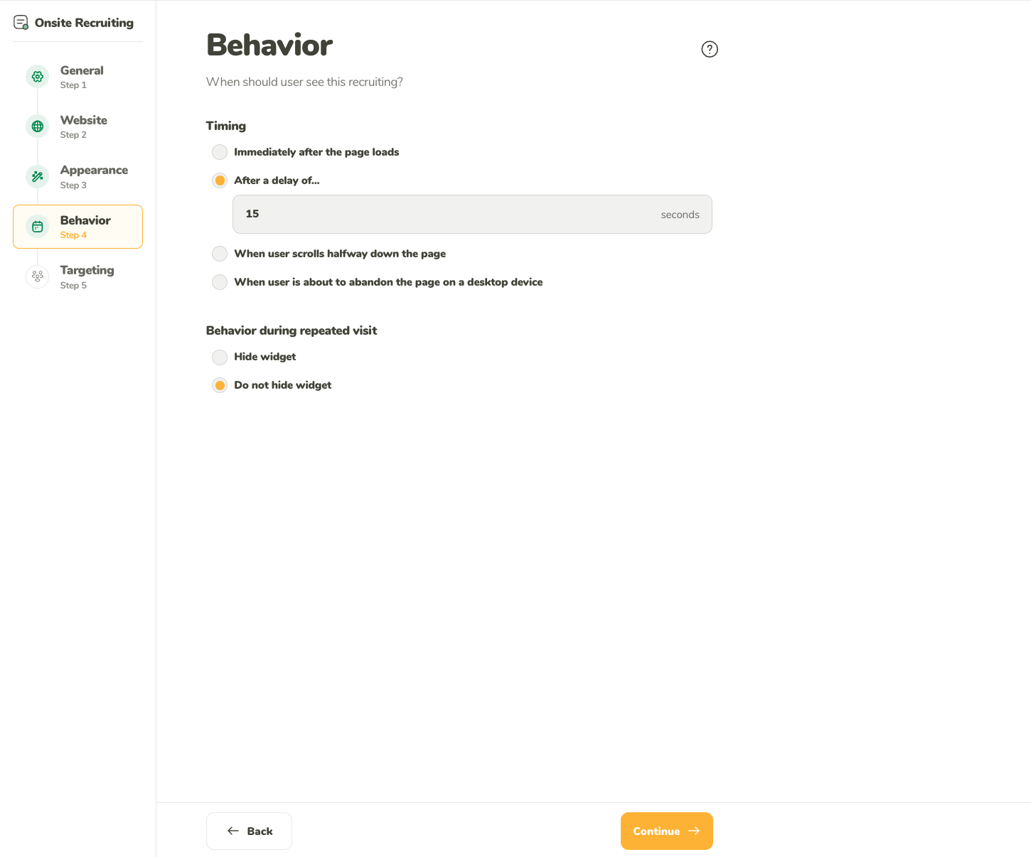 Behavior selection