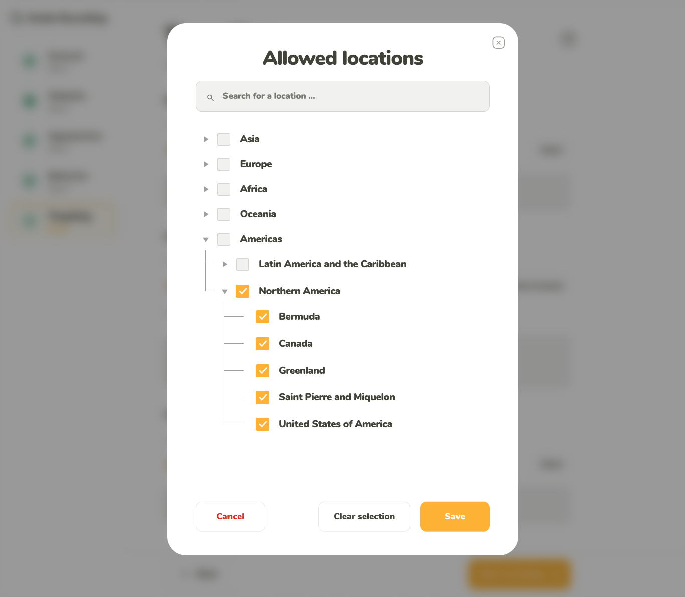Location selection
