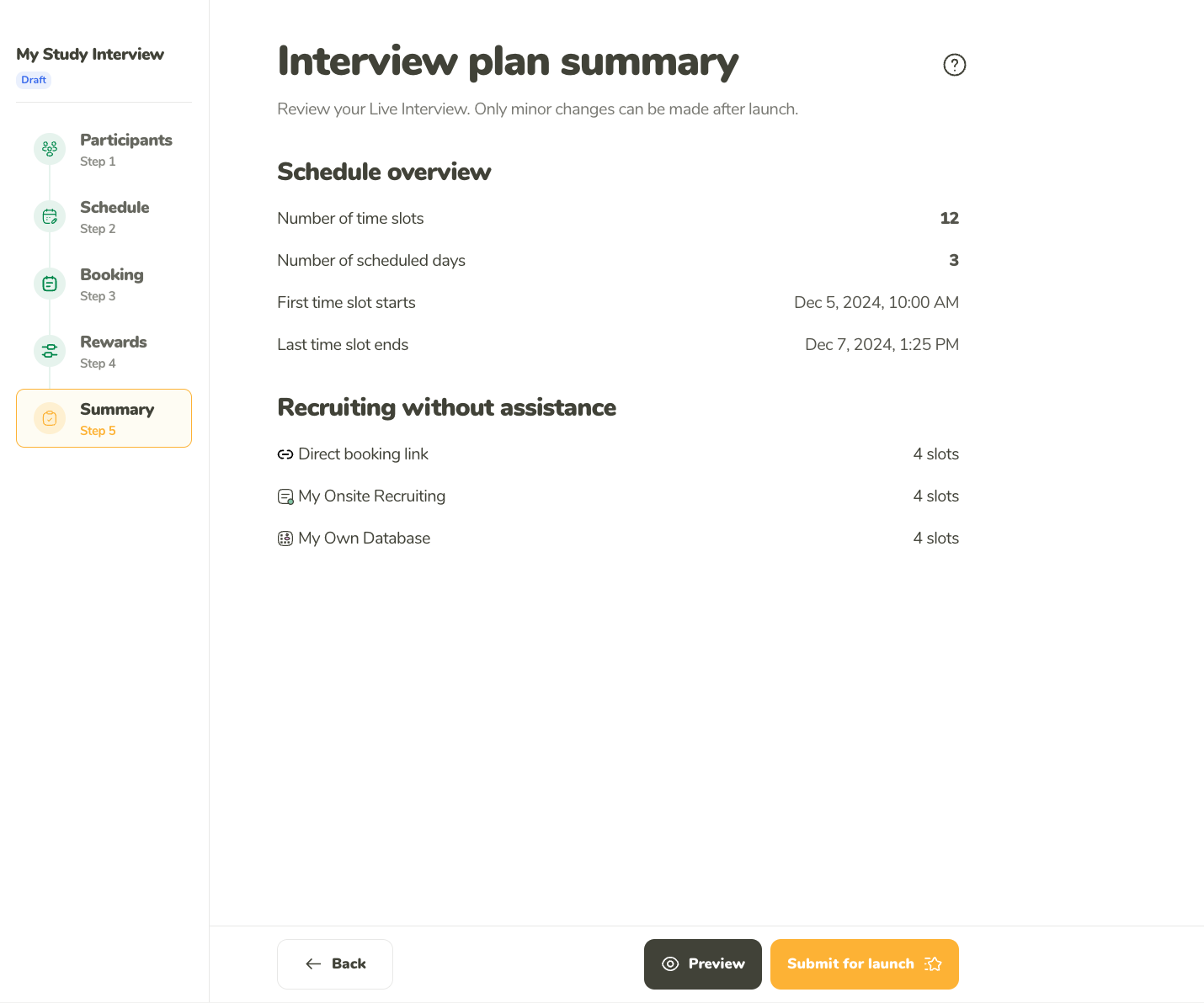 Interview summary