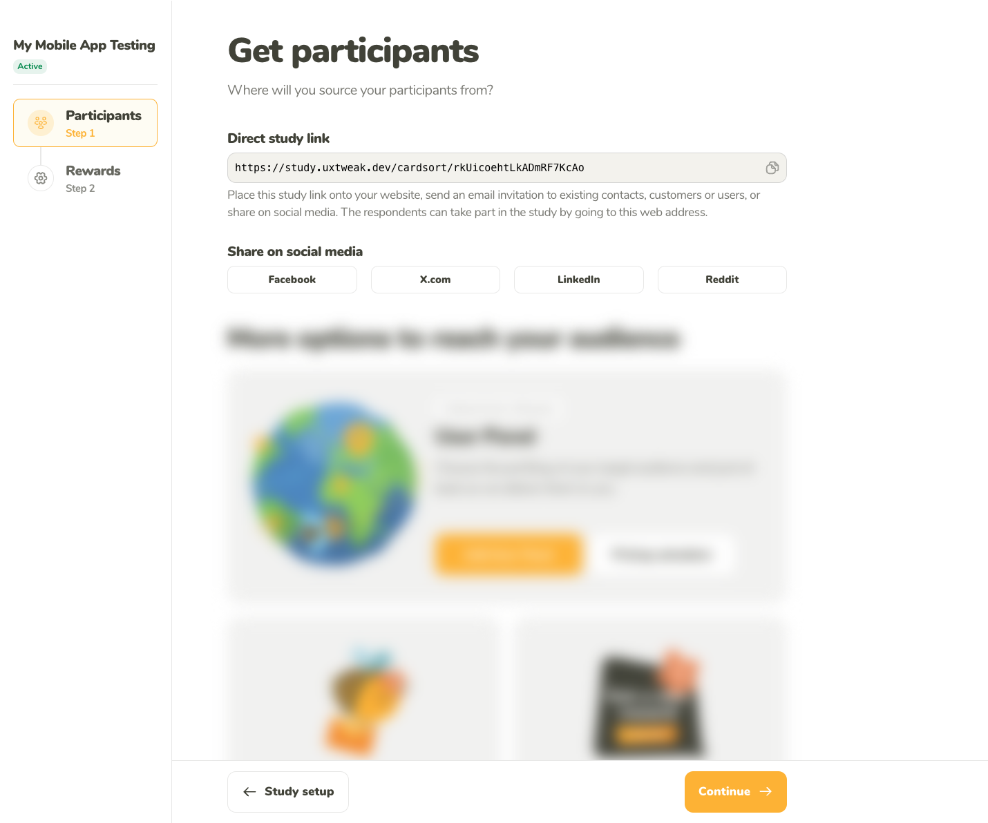 Share the study with respondents
