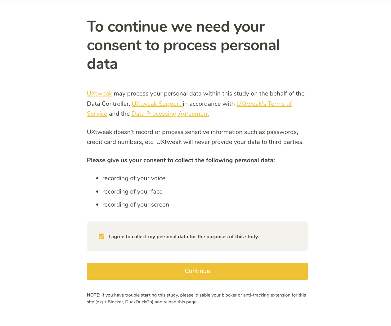 Privacy consent