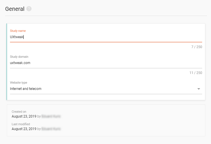 General settings
