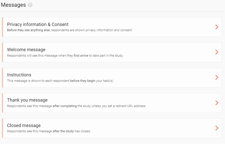 Adjust the study messages
