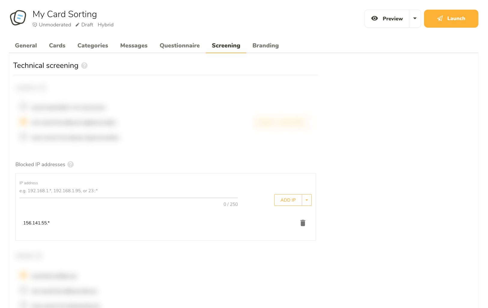 Blocking IP addresses