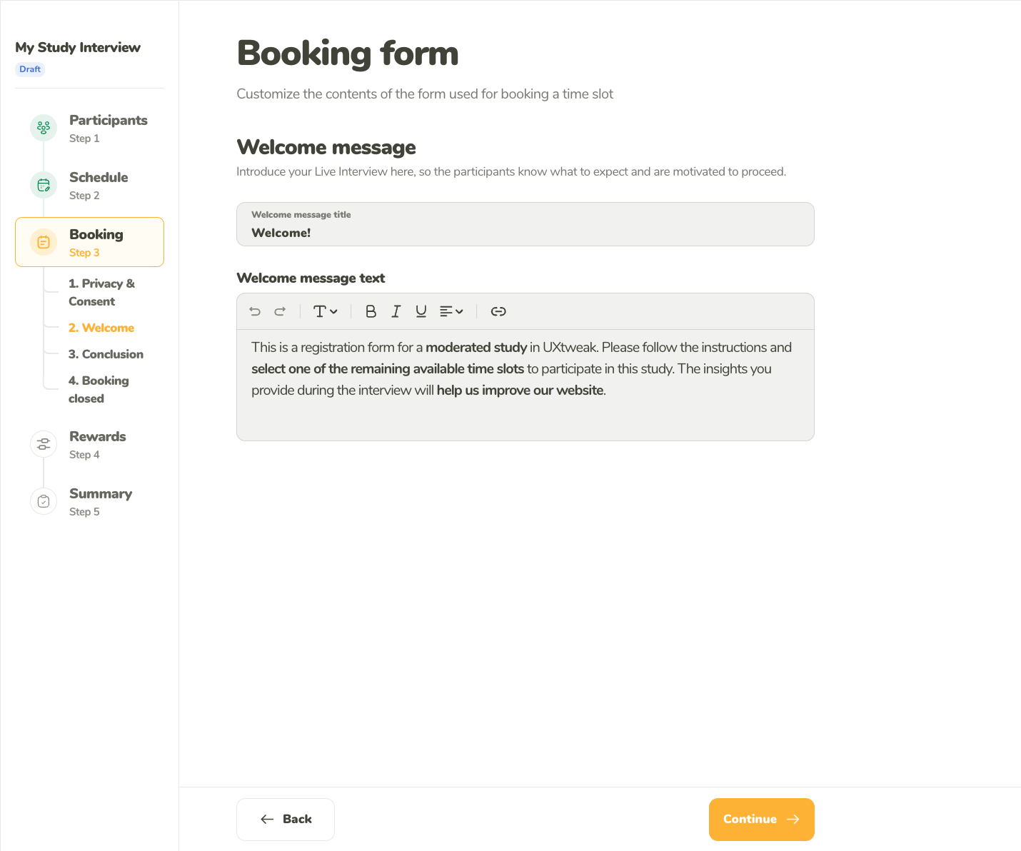 Welcome Message
