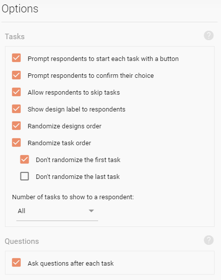 Edit task options