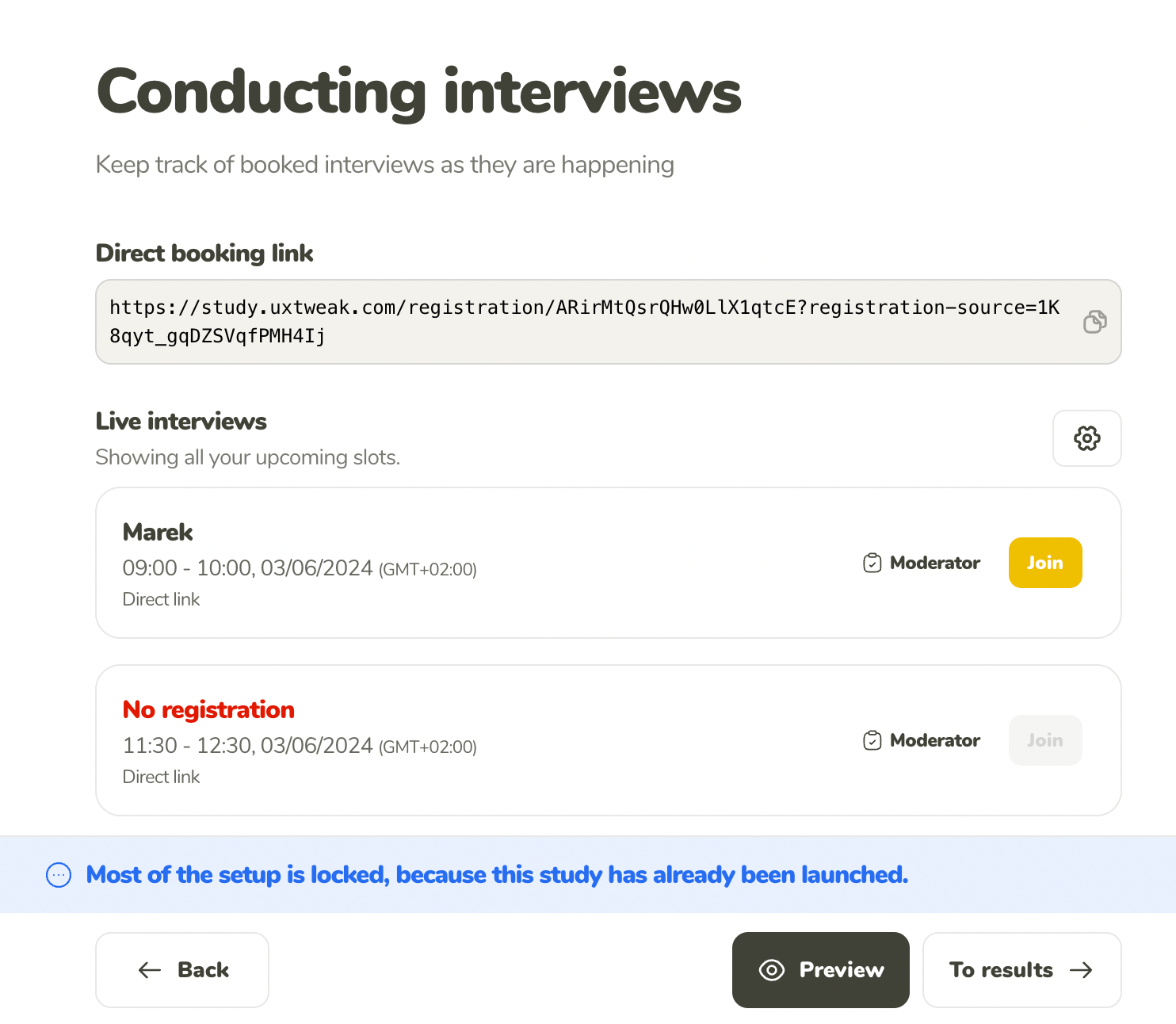 An interview in progress