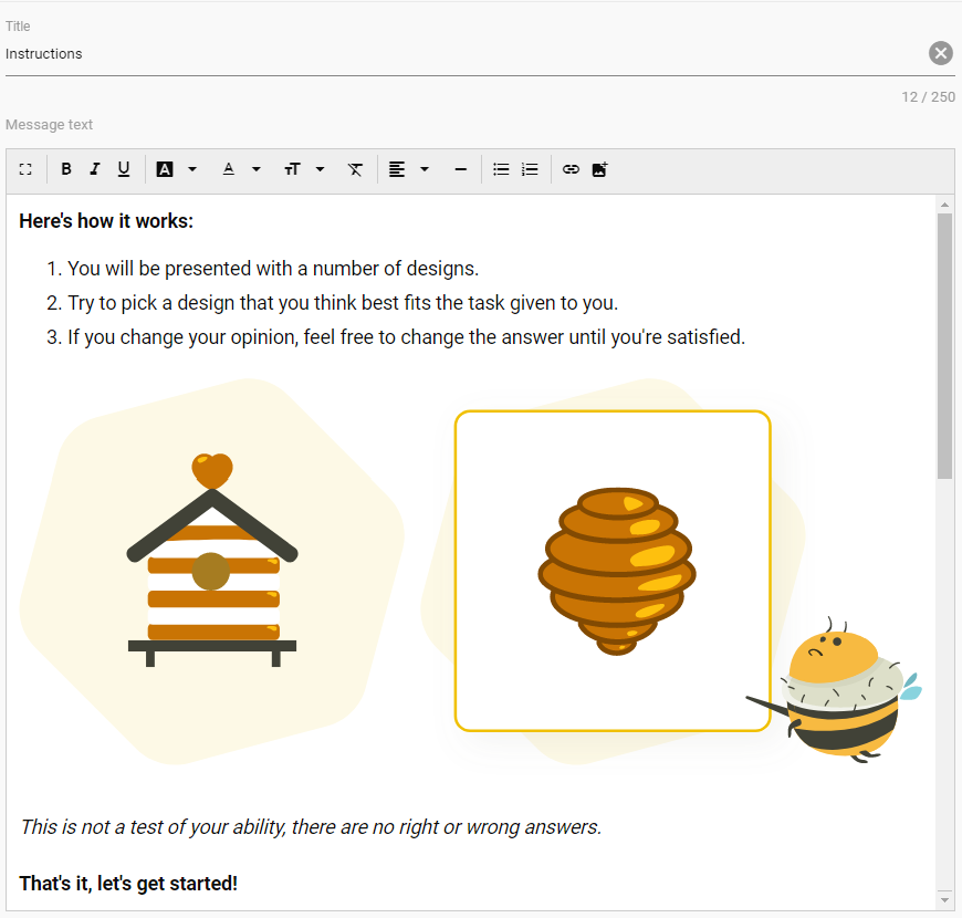 Insert images into messages