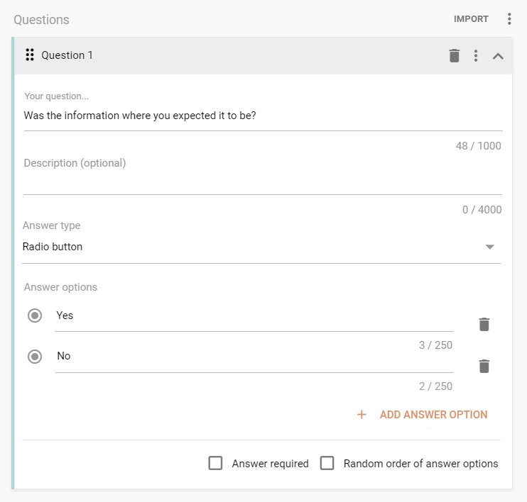Accompany your tasks with a survey