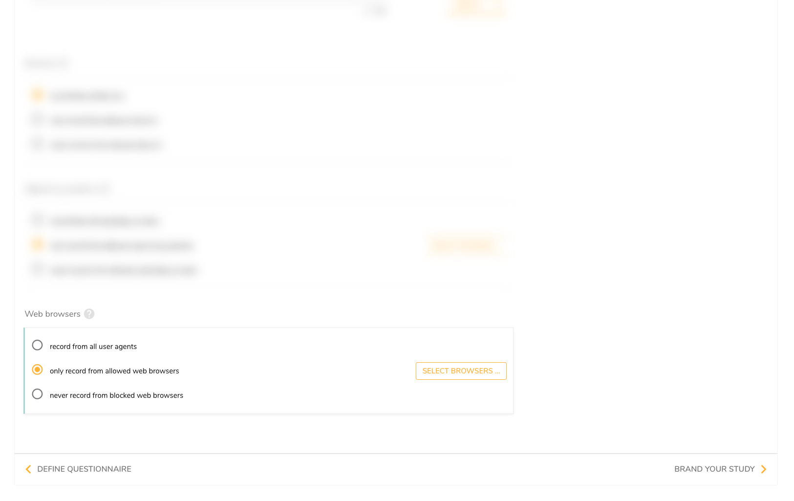 Selecting web browsers
