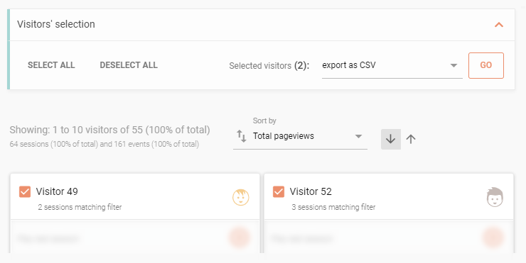 Export your visitors