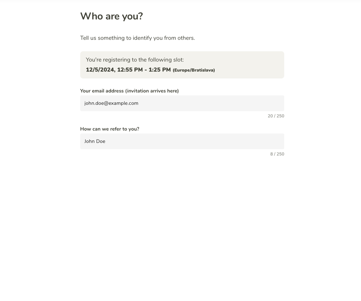 Participant details