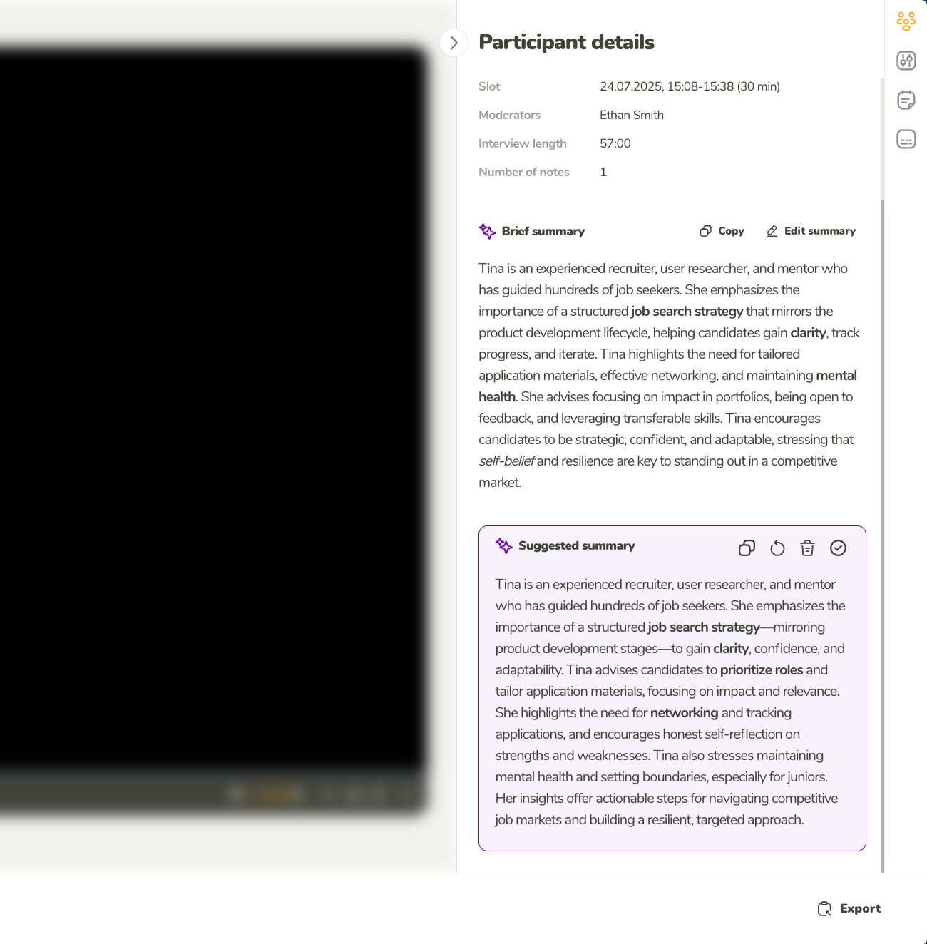 Manage your summary suggestion