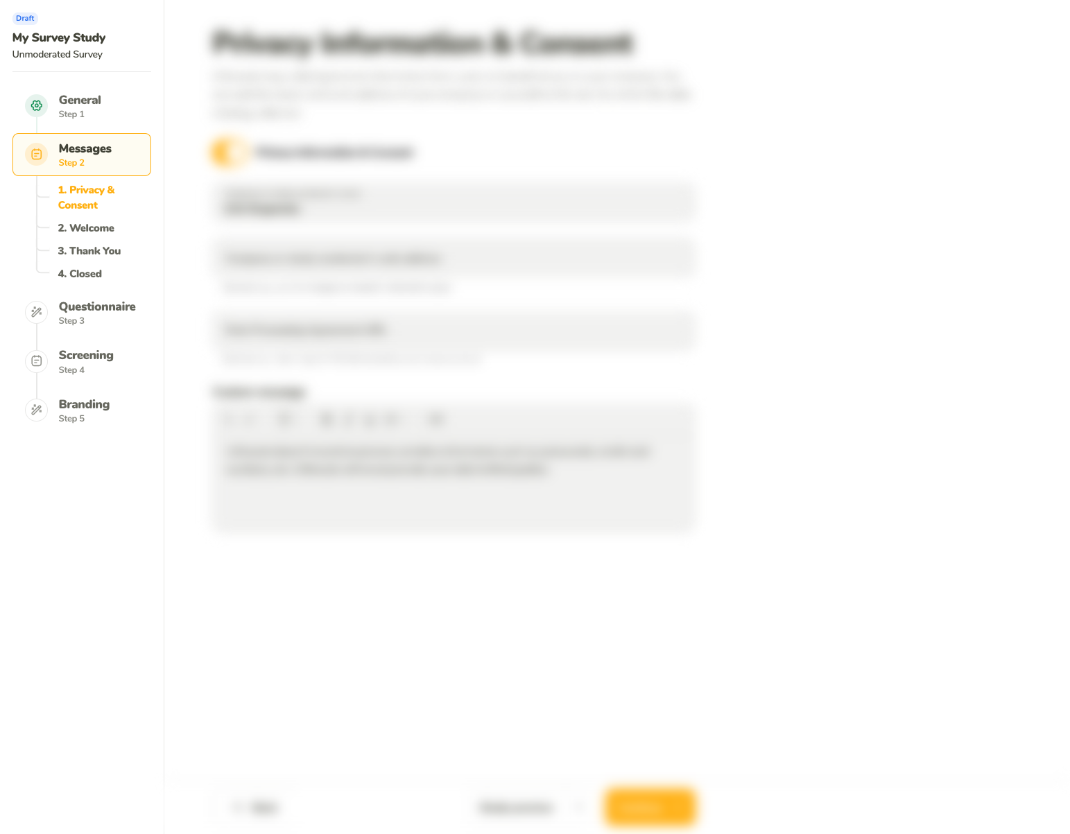 Adjust the study messages