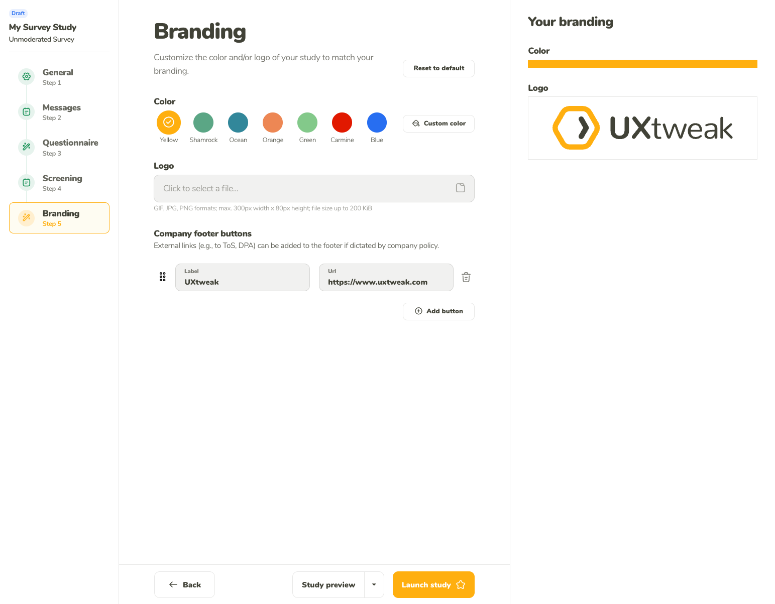 Make the study match your branding