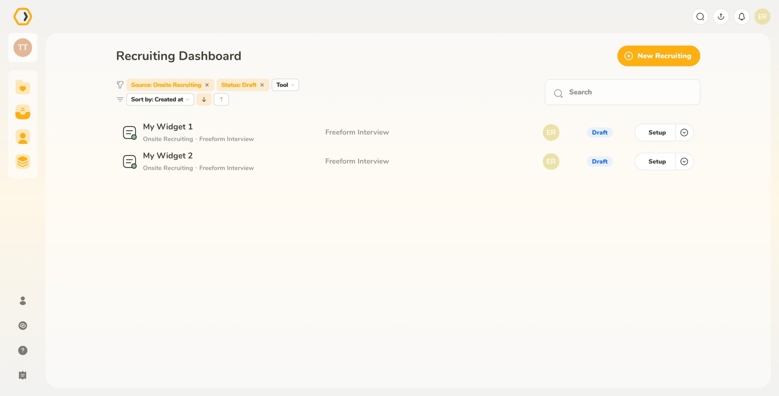 Recruitment filter
